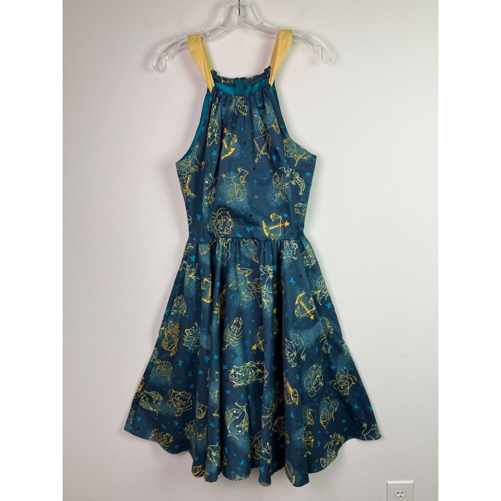 Pinup Couture Audrey Zodiac Celestial Dress Large Fit & Flare Retro Rockabilly - Picture 2 of 10